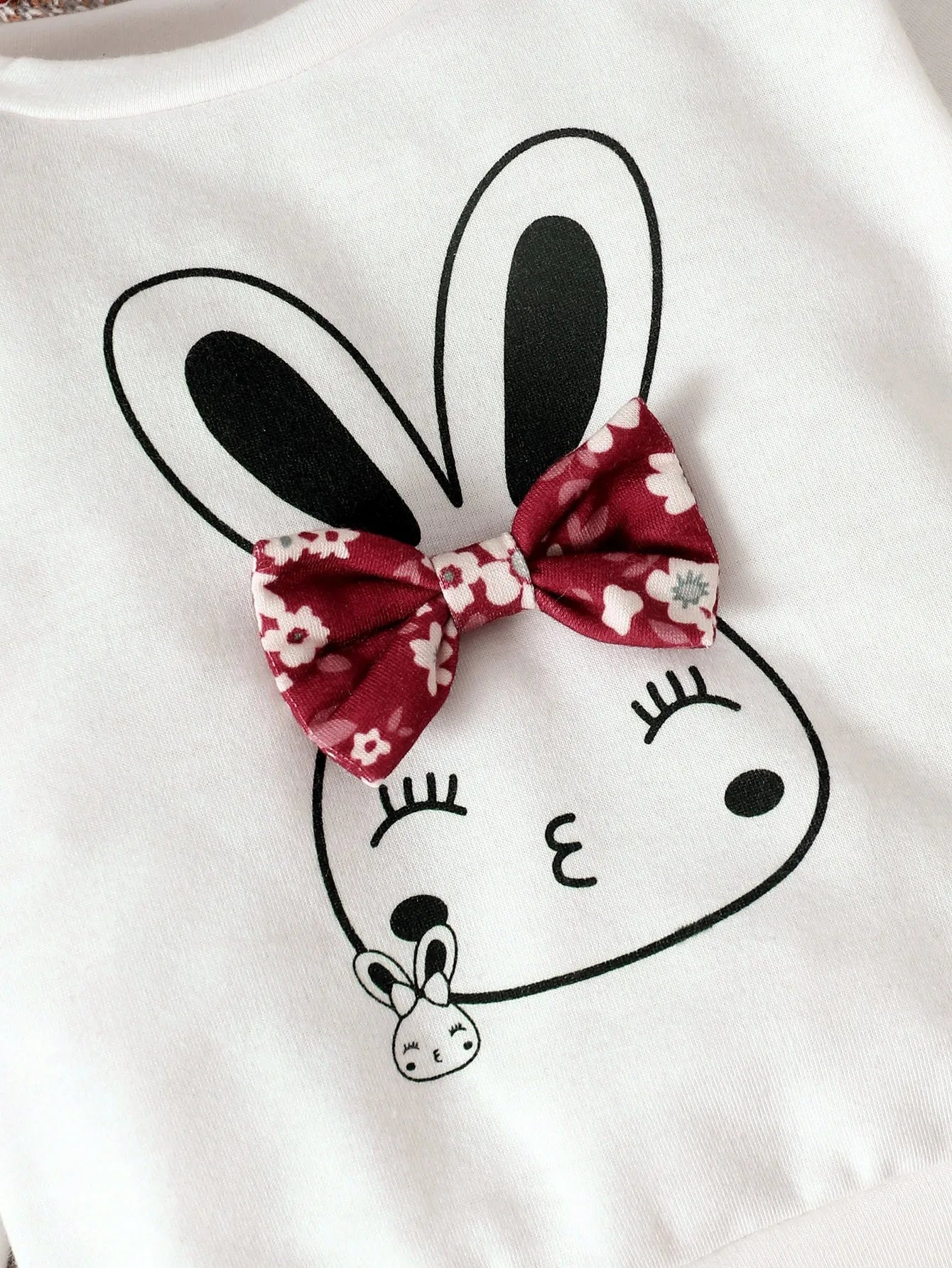 Baby Girl Rabbit Print Pullover &amp; Floral Print Pants &amp; Headband Set childrensterritory