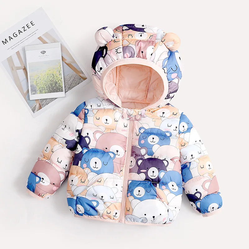 Baby/Kids Dinosaur &amp; Floral Print Hooded Jackets