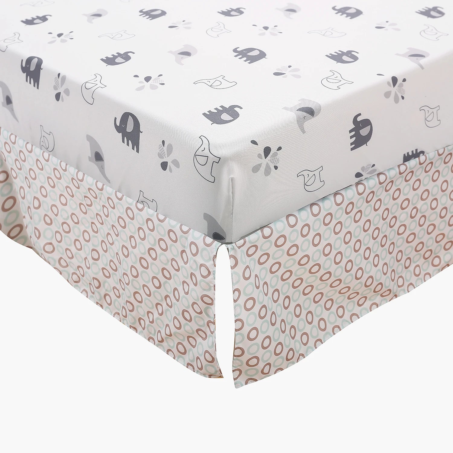 Cartoon Elephant Print 3Pcs Baby Bedding Set