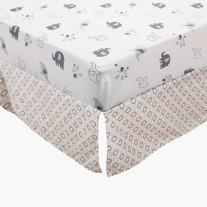 Cartoon Elephant Print 3Pcs Baby Bedding Set