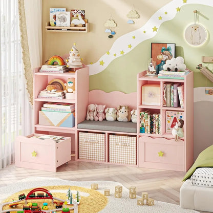 Multipurpose Kids Book and Toys Organizer with Reading Nook