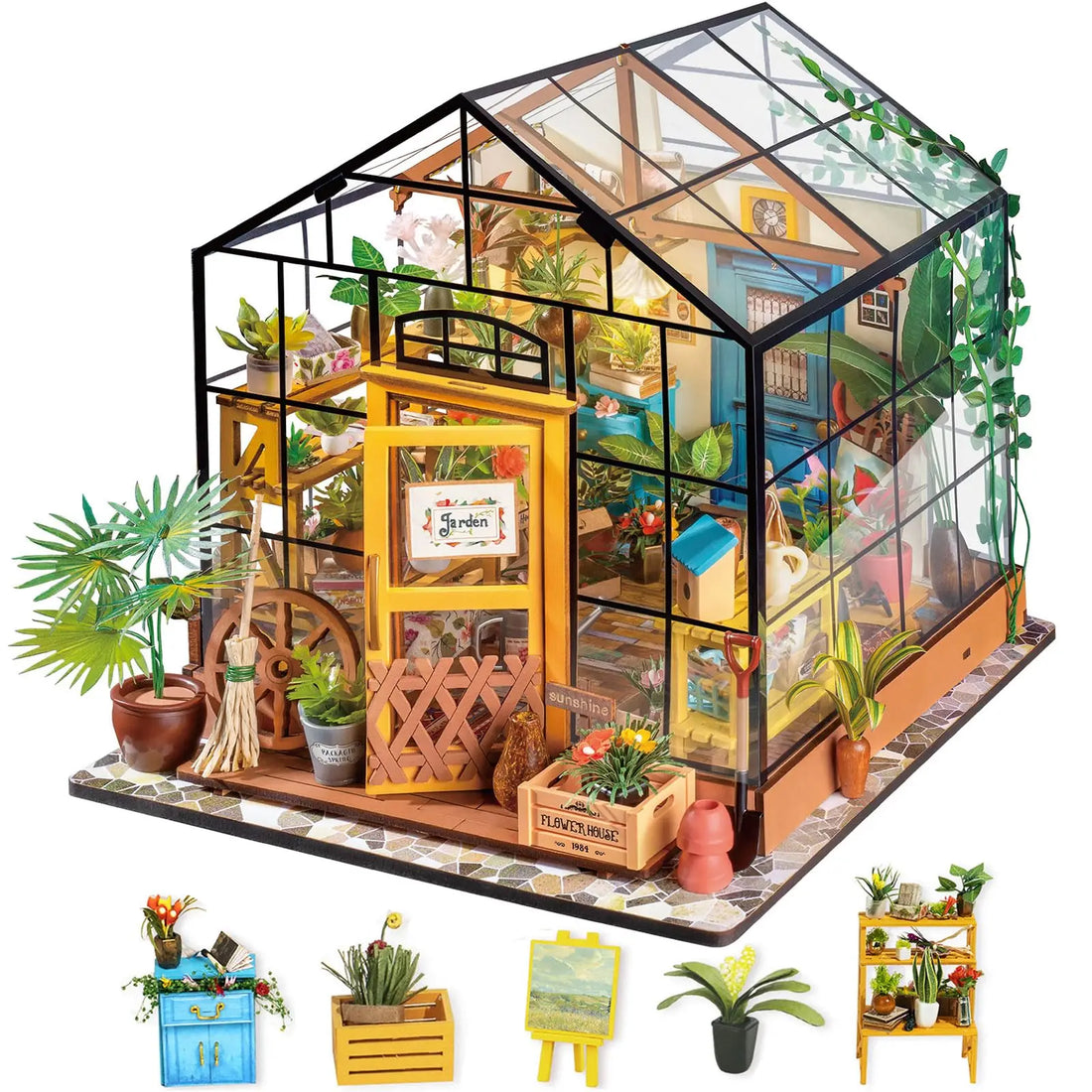 Miniature Wooden DIY House with Furniture Toys