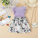 Butterfly Print Sleeveless Summer Party Dresses for Little Girls childrensterritory