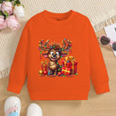 Boys & Girls Elk Deer Print Christmas Sweatshirts childrensterritory