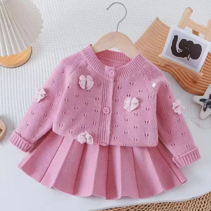 Girls’ Long-Sleeve Soft Winter Sweater with Heart Design childrensterritory