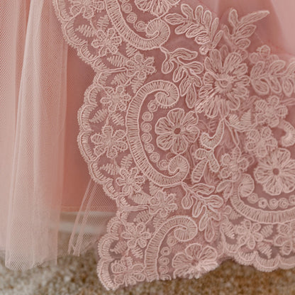 Fluffy Lace Design Baby Girl Birthday Dress