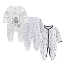Long Sleeve Overall Printed Baby Zipper Rompers