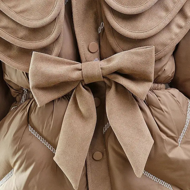 Girls’ Long-Sleeved Puffer Winter Coat