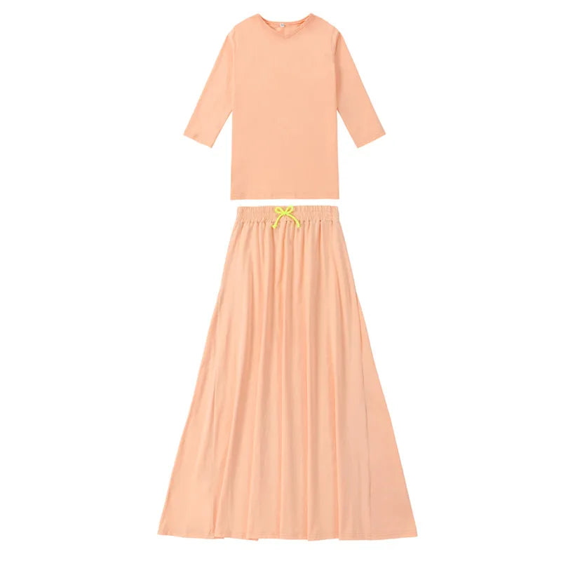 Solid Colour Summer Casual Family Matching Clothing Set