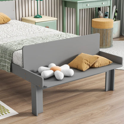 Easy-to-Assemble Twin Bed with Footboard Bench for Kids childrensterritory