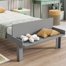 Easy-to-Assemble Twin Bed with Footboard Bench for Kids childrensterritory