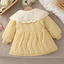 Girls' Long-Sleeved Collar Design Winter Coat