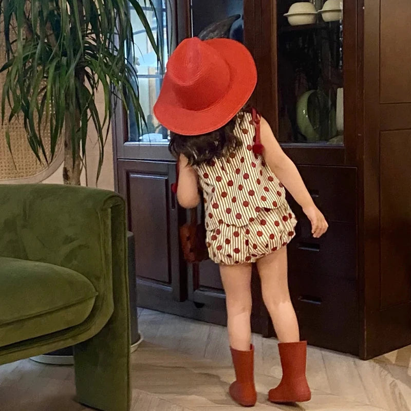 Baby Girls Sleeveless Printed Summer Clothing Set