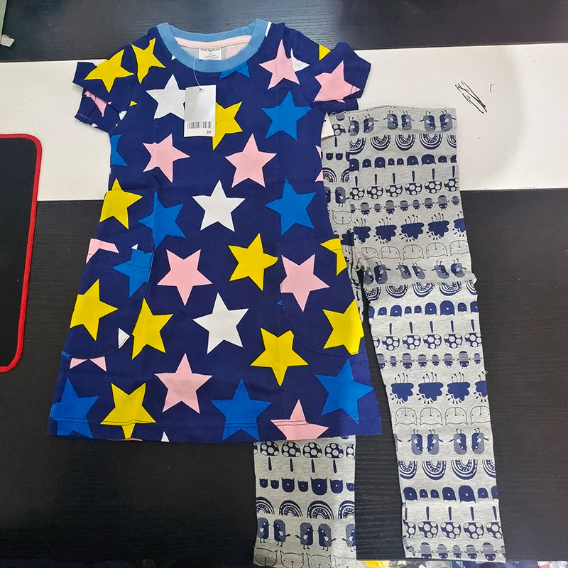 Long-Sleeved Cartoon Print Autumn Kids Clothing Set
