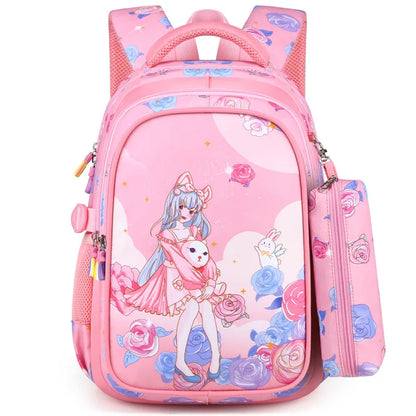 Waterproof Cartoon Print School Bags for Kids Boys, and Girls