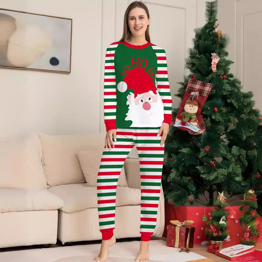 Santa Claus Striped Xmas Sleepwear For Whole Family
