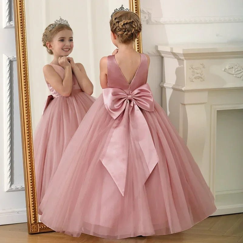 A-Line Back Big Bow First Communion Dresses for Girls
