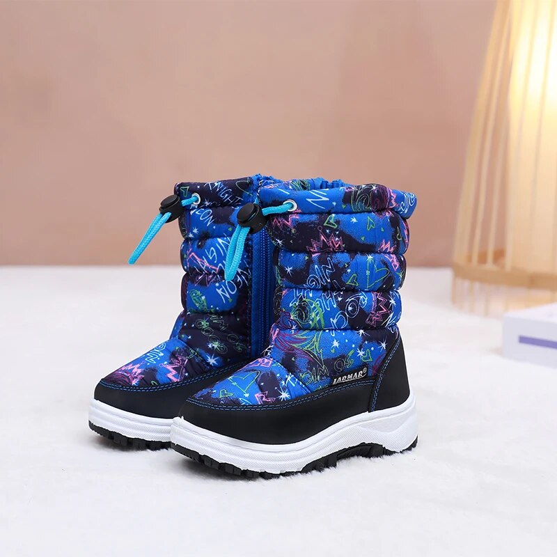 Kids Boys and Girls High Barrel Plus Fleece Winter Snow Boots childrensterritory