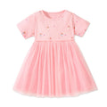 Girls Pink Cartoon Print Summer Princess Dresses childrensterritory