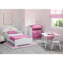 White and Pink Kids Table and Chair Set with Storage childrensterritory
