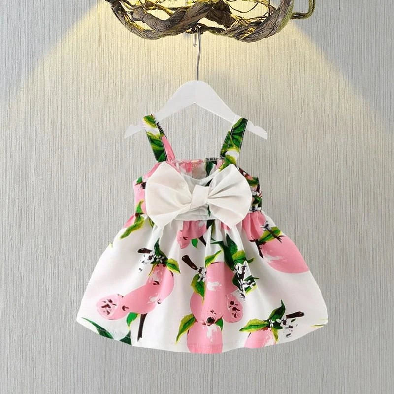 Infant Girls Beautiful Floral Bowknot Sleeveless Summer Dresses childrensterritory