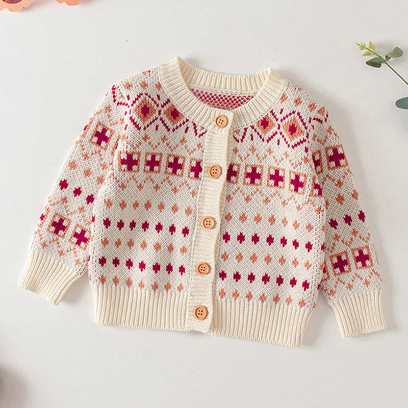 Baby Flowers Embroidered Long Sleeves Knitted Cardigans childrensterritory