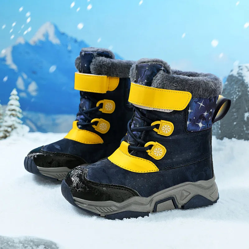 Kids Anti Slip Waterproof Plush Warm Snow Boots childrensterritory
