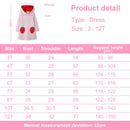 Kids Girls Strawberry Applique Hooded Dress childrensterritory