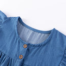 Cartoon Embroidered Little Girls Summer Cotton Dresses childrensterritory