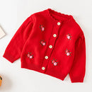 Baby Flowers Embroidered Long Sleeves Knitted Cardigans childrensterritory