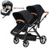 Foldable 3-in-1 Double Baby Stroller with Car Seat childrensterritory
