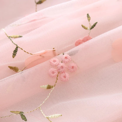 Sweet Flower Embroidery Girl Princess Dress childrensterritory