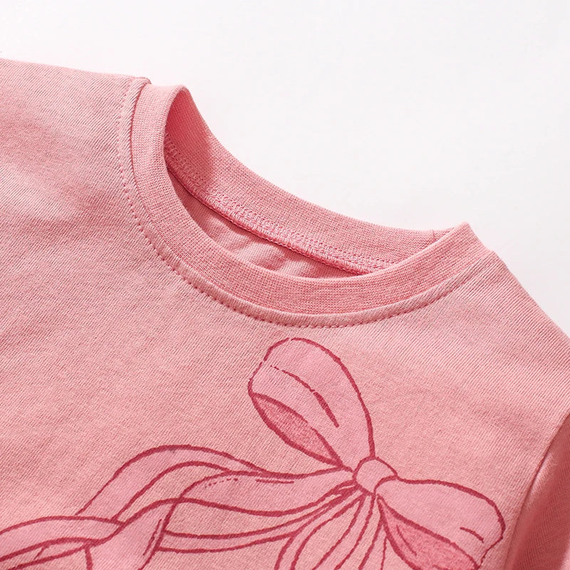 Girls Cartoon Sequin Ballet Shoes Design Cotton Top childrensterritory