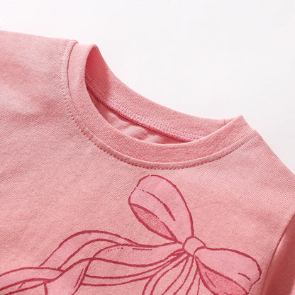 Girls Cartoon Sequin Ballet Shoes Design Cotton Top childrensterritory