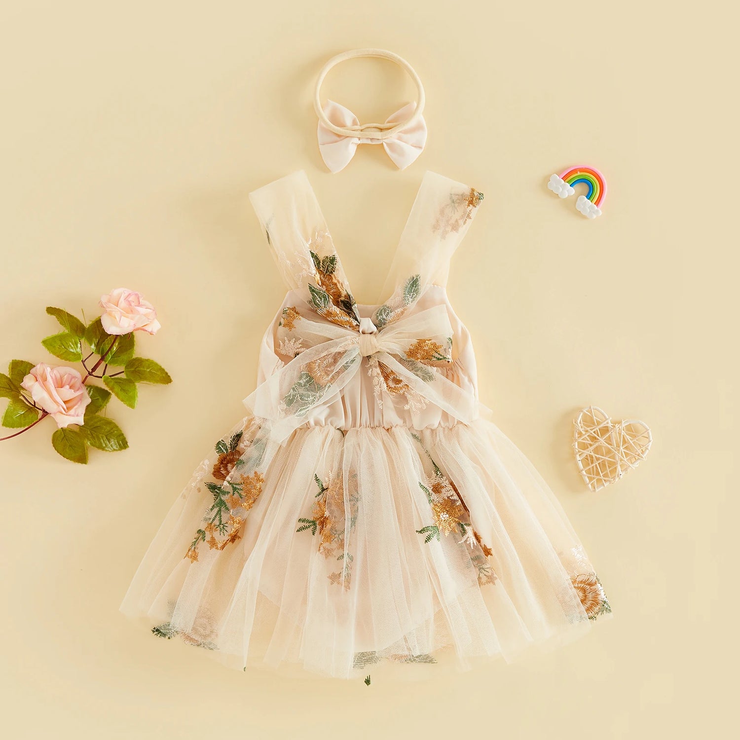 Floral Embroidery Baby Girls&