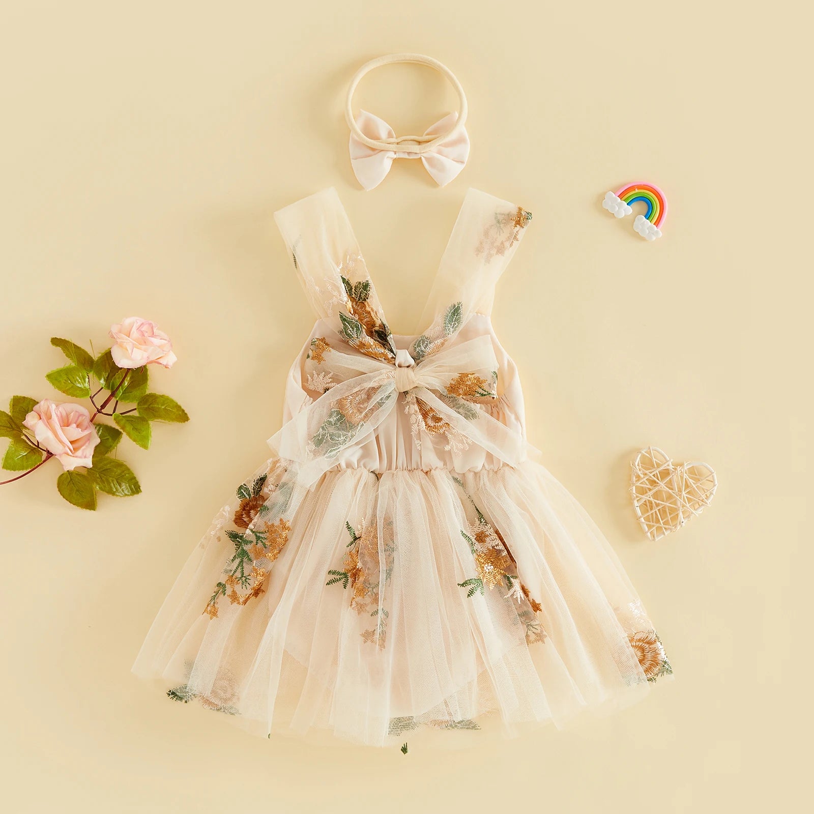 Floral Embroidery Baby Girls&