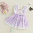 Baby Girl Ruffled Tulle Butterfly Embroidery Princess Dress childrensterritory