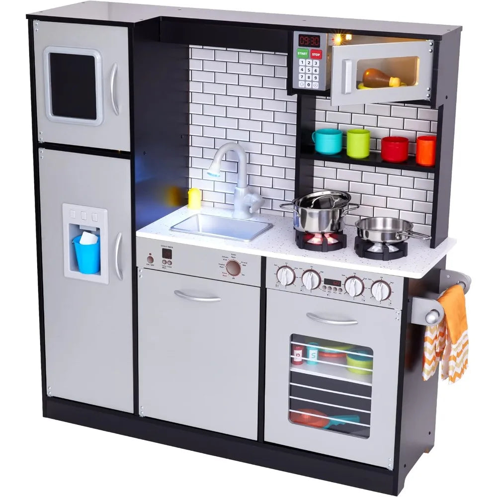 Large High Quality Kids Pretend Wooden Play Kitchen Set childrensterritory