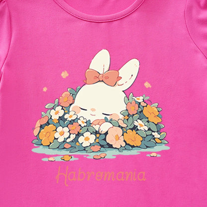 Kids Girls Hipster Cartoon Print Casual T-Shirt For Summer childrensterritory