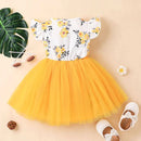 Infant Girls Floral Short Sleeve Gauze Dress
