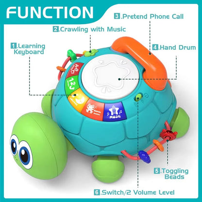 Montessori Musical Turtle Toy With Lights For Baby