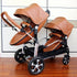 Luxury Pu Leather Twin Baby Strollers childrensterritory