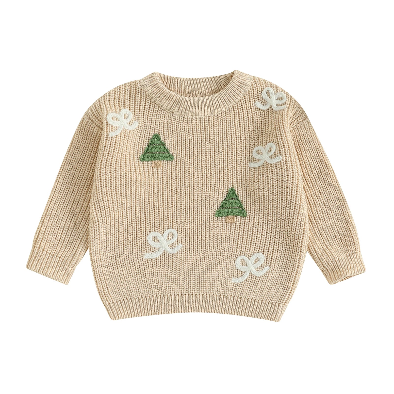 Kids' Long-Sleeved Christmas Print Winter Sweater