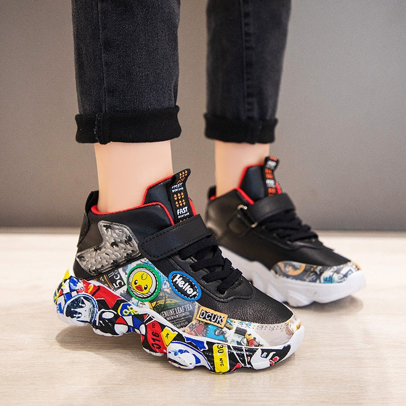 Cartoon Graffiti Pattern Sports Shoes for Kids Unisex childrensterritory