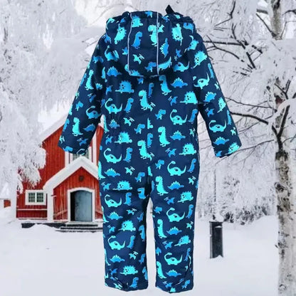 Kids Windproof Thermal Once-Piece Snow Suit Warm Jumpsuit childrensterritory