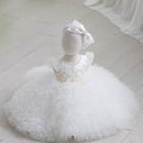 Pearl-Decorated Multilayared Baby Christening Dress childrensterritory