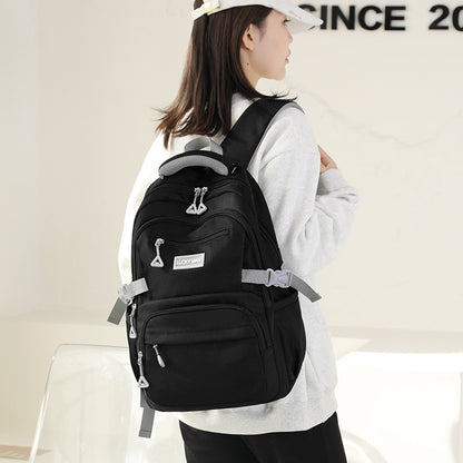 Solid Color Waterproof Shoulder Backpack for Teenage Girls childrensterritory