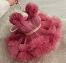 Little Girls Tutu Sparkling Birthday Dress with Bow Design childrensterritory