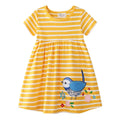Cute Dinosaurs Unicorns Print Kids Girls Summer Dresses childrensterritory