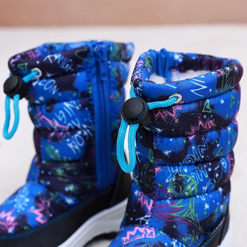 Kids Boys and Girls High Barrel Plus Fleece Winter Snow Boots childrensterritory